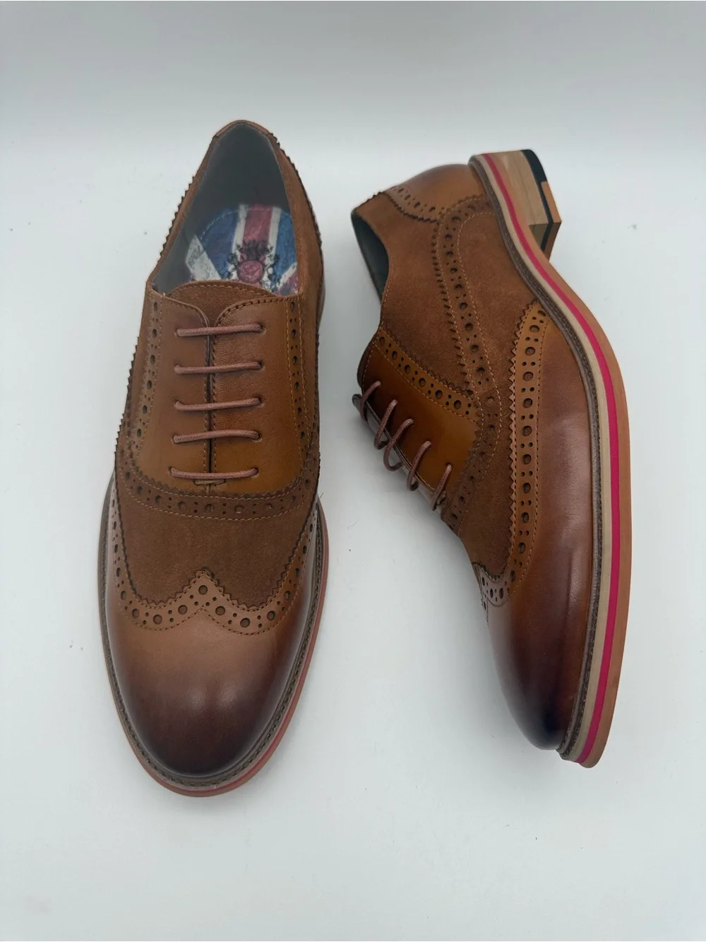 BRAND NEW English Laundry Wanstead Wingtip (Cognac) Brown Suede Leather Sz 10.5